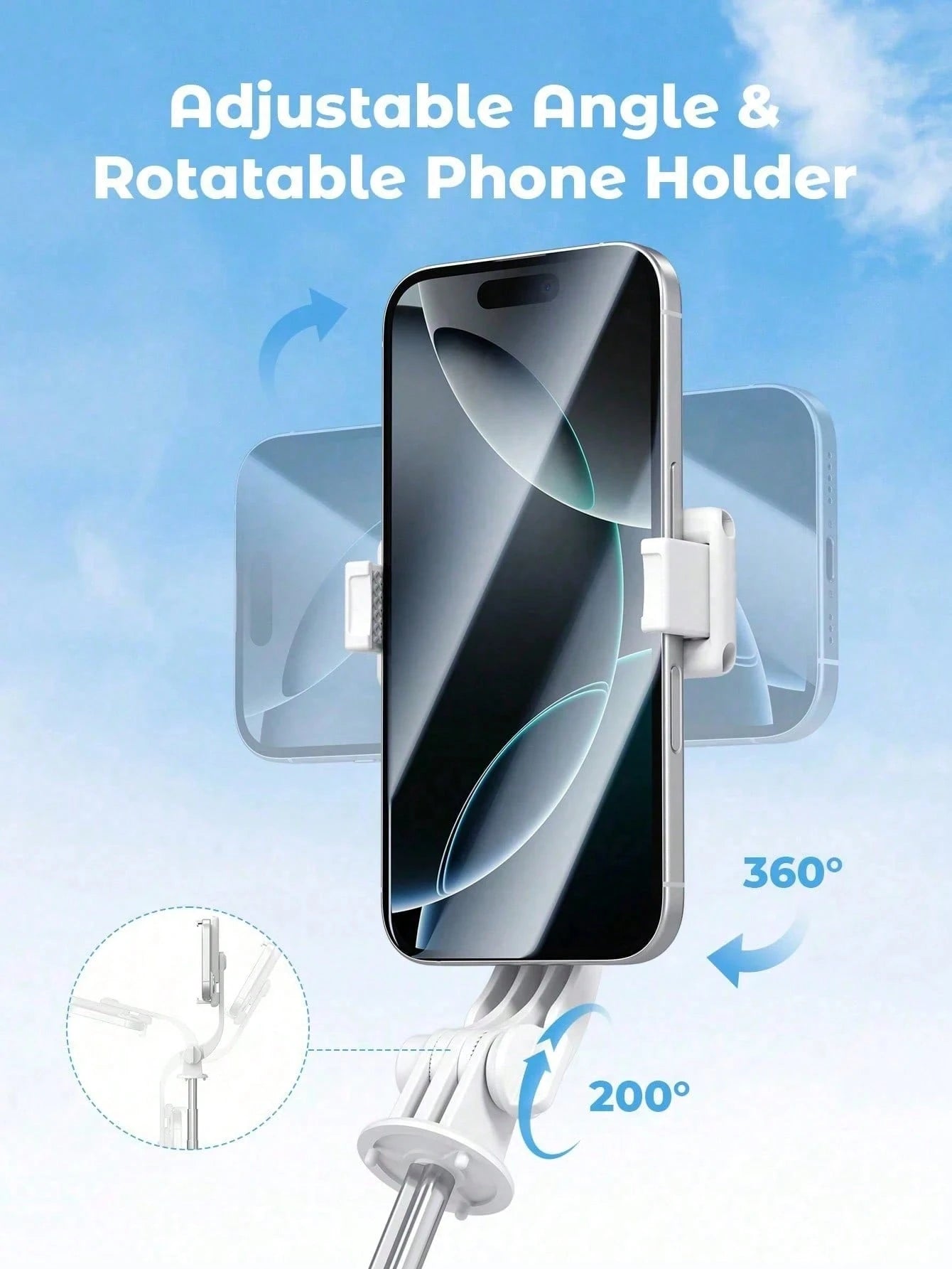 68'' Extendable Selfie Stick Tripod With Wireless Remote & Light – Reinforced Tripod, Multi Functional Extendable & Portable Phone Tripod With Remote,With Light,Compatible With IPhone 17 Pro Max/13/12