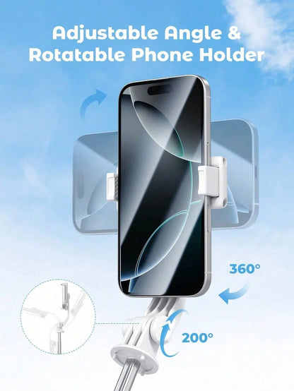 68'' Extendable Selfie Stick Tripod With Wireless Remote & Light – Reinforced Tripod, Multi Functional Extendable & Portable Phone Tripod With Remote,With Light,Compatible With IPhone 17 Pro Max/13/12