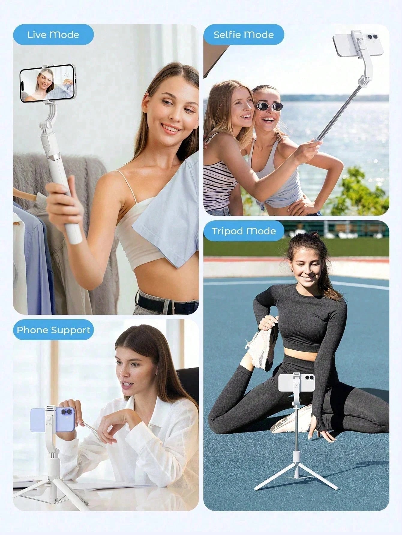 68'' Extendable Selfie Stick Tripod With Wireless Remote & Light – Reinforced Tripod, Multi Functional Extendable & Portable Phone Tripod With Remote,With Light,Compatible With IPhone 17 Pro Max/13/12