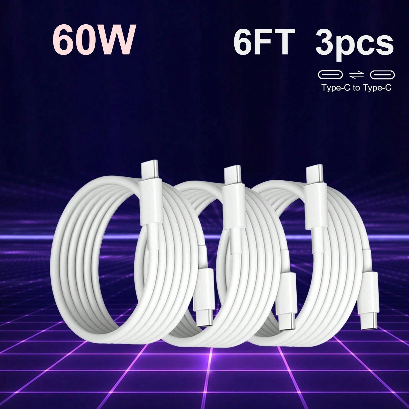 6ft 60W USB-C To USB-C Fast Charging Cable Compatible With Apple I Phone 15/16 Pro/Pro Max/Plus, IPad Pro/Air 5, Air Compatible With IPhone 16, 16 Pro Max, 15, 15 Plus, 15 Pro, 15 Pro Max,Compatible W