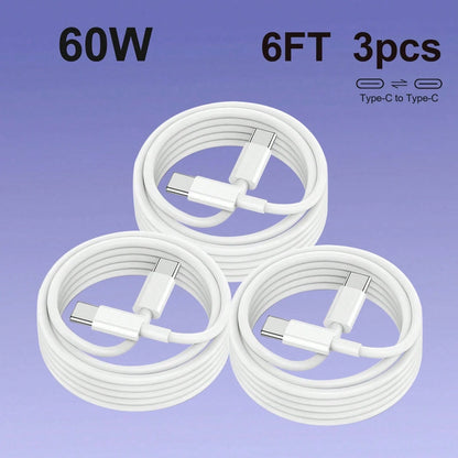 6ft 60W USB-C To USB-C Fast Charging Cable Compatible With Apple I Phone 15/16 Pro/Pro Max/Plus, IPad Pro/Air 5, Air Compatible With IPhone 16, 16 Pro Max, 15, 15 Plus, 15 Pro, 15 Pro Max,Compatible W