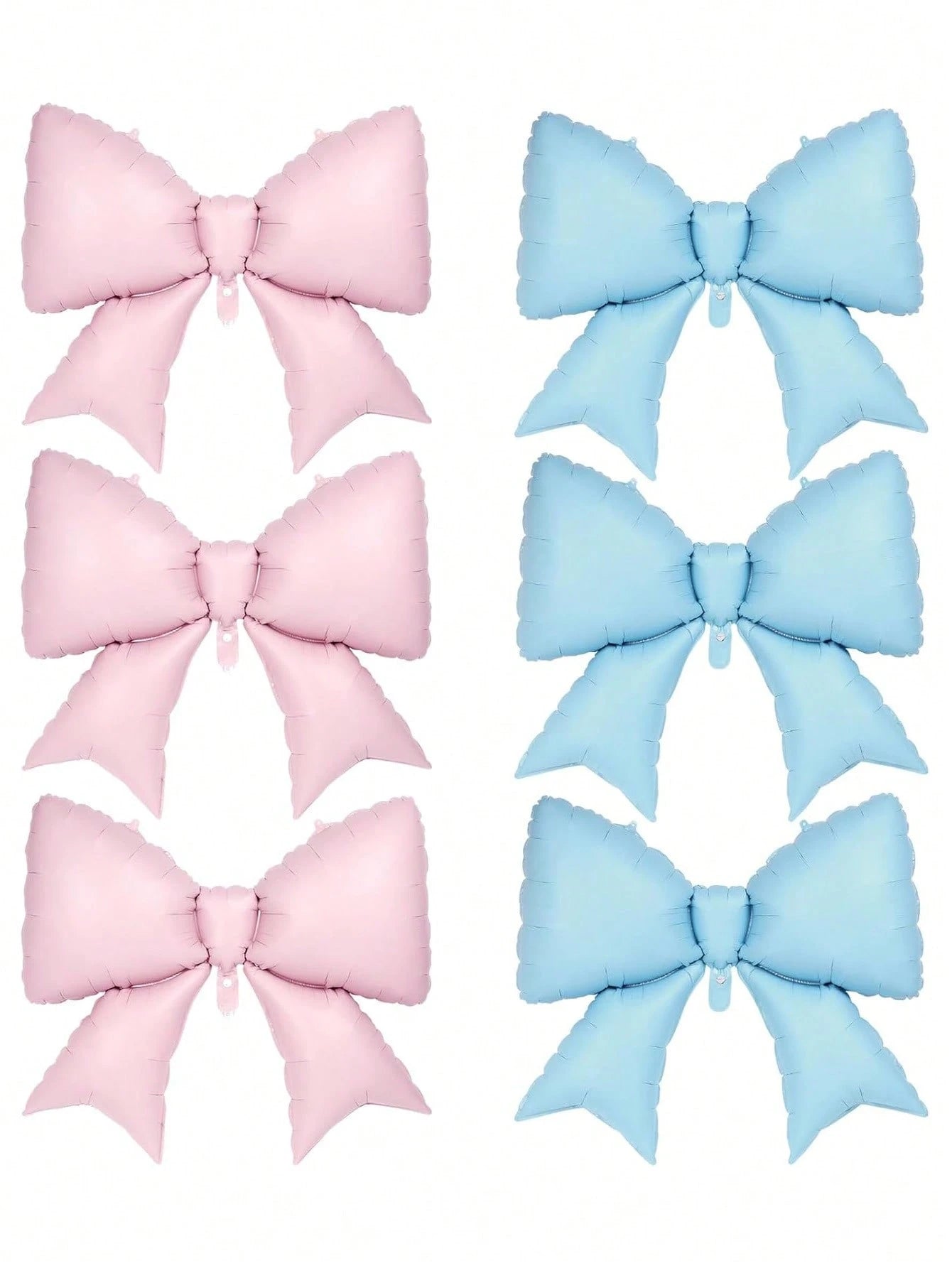 6pcs Pink & Blue Bow Balloons, 38 Inch Bow Foil Balloons, Gender Reveal Decorations, Suitable For Birthday Party, Wedding, Baby Shower, Mouse Party Decor