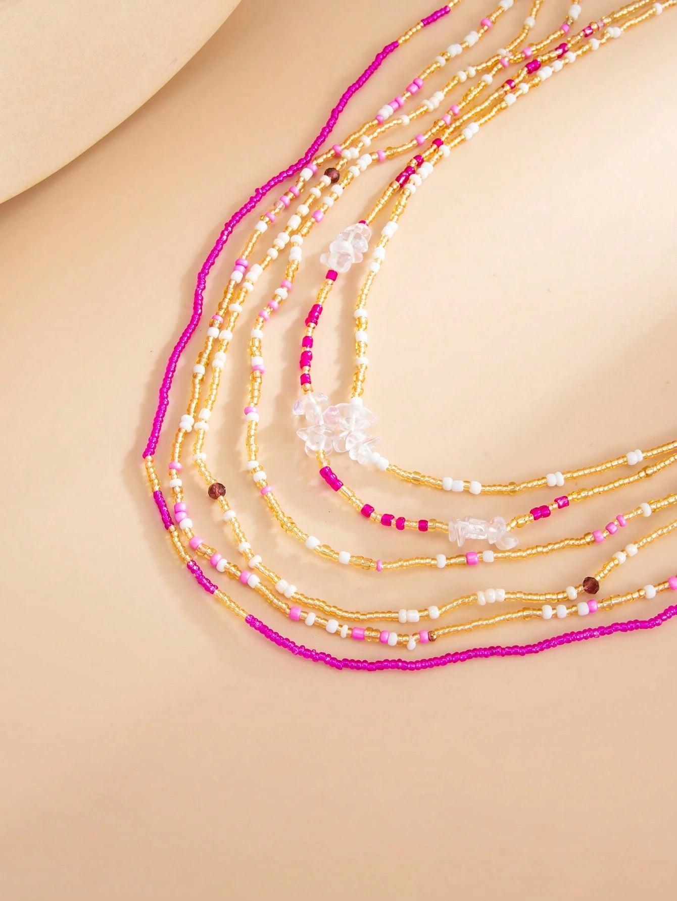 6pcs/Set Bohemian Beaded Waist Chain, Sexy Belly Chain Bikini Chain, Women Summer Beach Holiday Body Chain Accessory Y2K