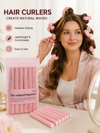6Pcs Soft Heatless Hair Curlers, Overnight Heatless Curling Rods, No Heat Hair Curlers, No Damage Hair Rollers, Foam Heatless Curlers, Natural Wave Hair Styling Curlers, Comfortable Sleeping Hair Curl
