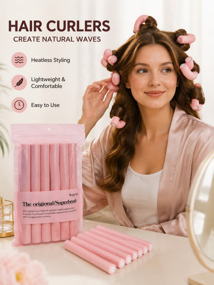 6Pcs Soft Heatless Hair Curlers, Overnight Heatless Curling Rods, No Heat Hair Curlers, No Damage Hair Rollers, Foam Heatless Curlers, Natural Wave Hair Styling Curlers, Comfortable Sleeping Hair Curl