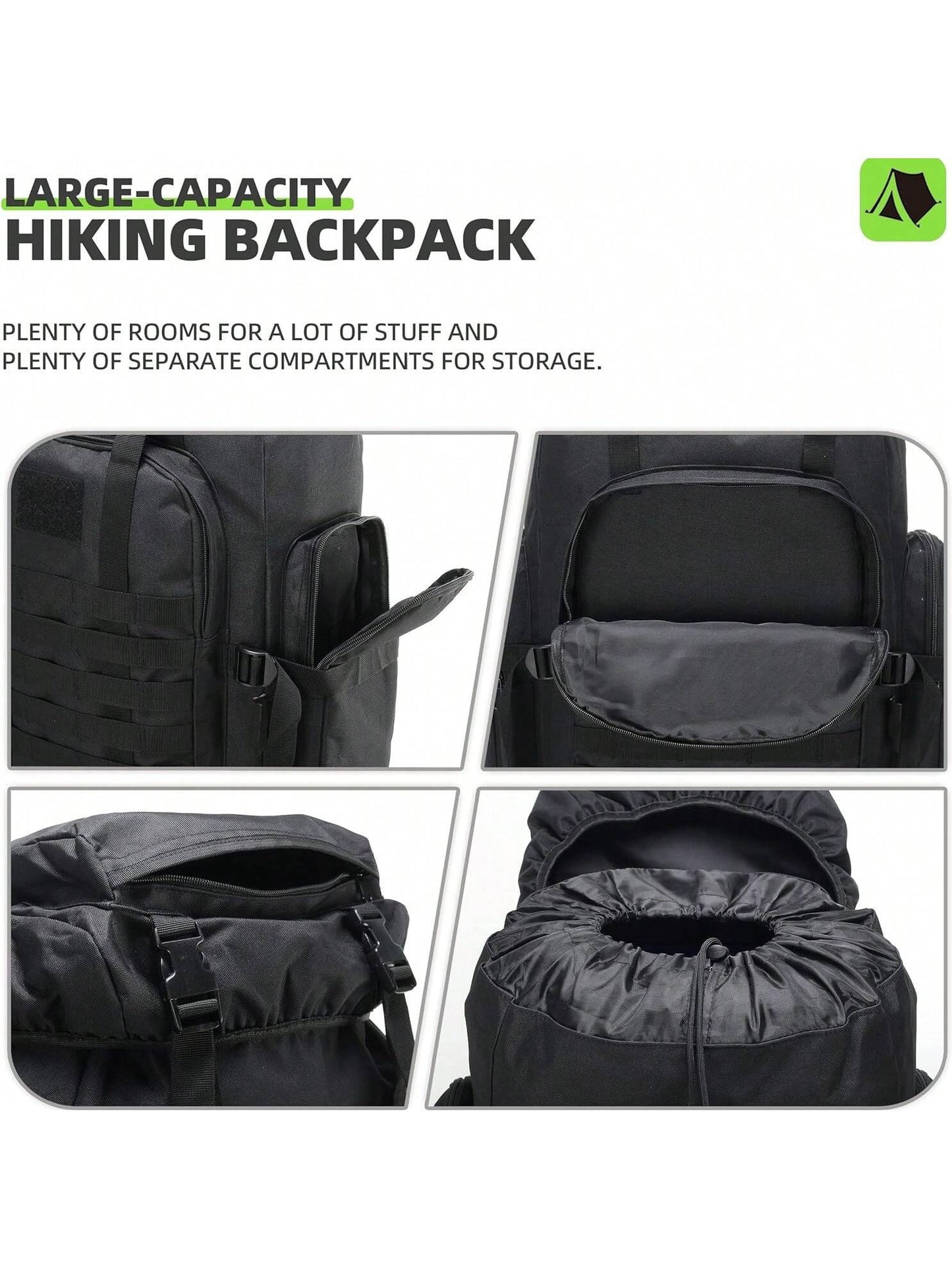 70L Hiking Backpack Military Tactical Camping Adjustable Waterproof Climbing Sport Bags