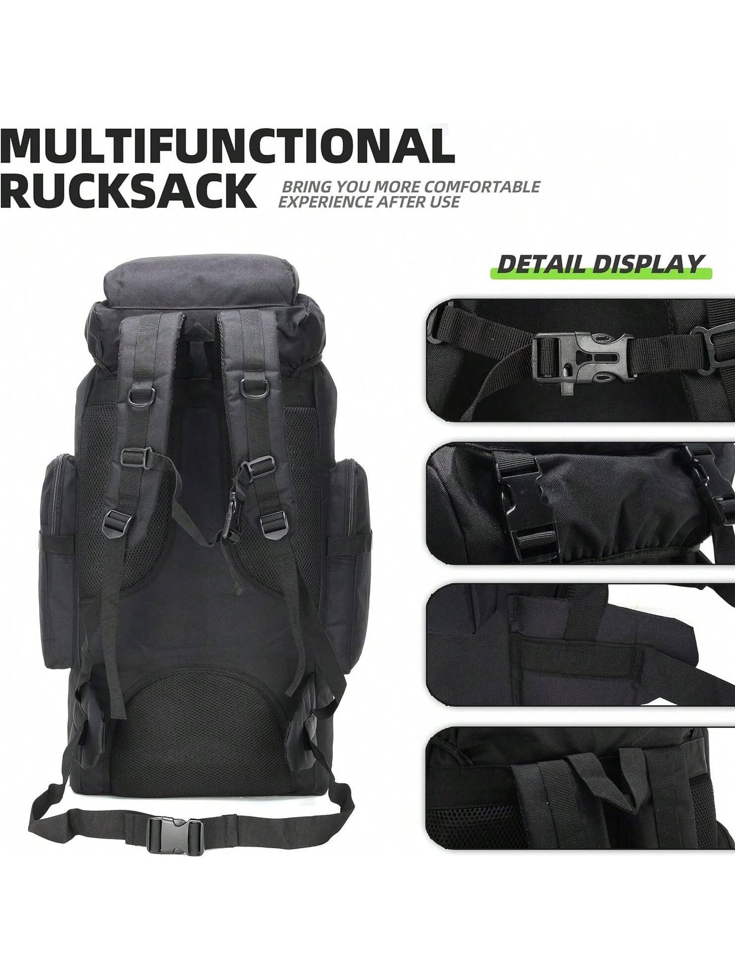 70L Hiking Backpack Military Tactical Camping Adjustable Waterproof Climbing Sport Bags
