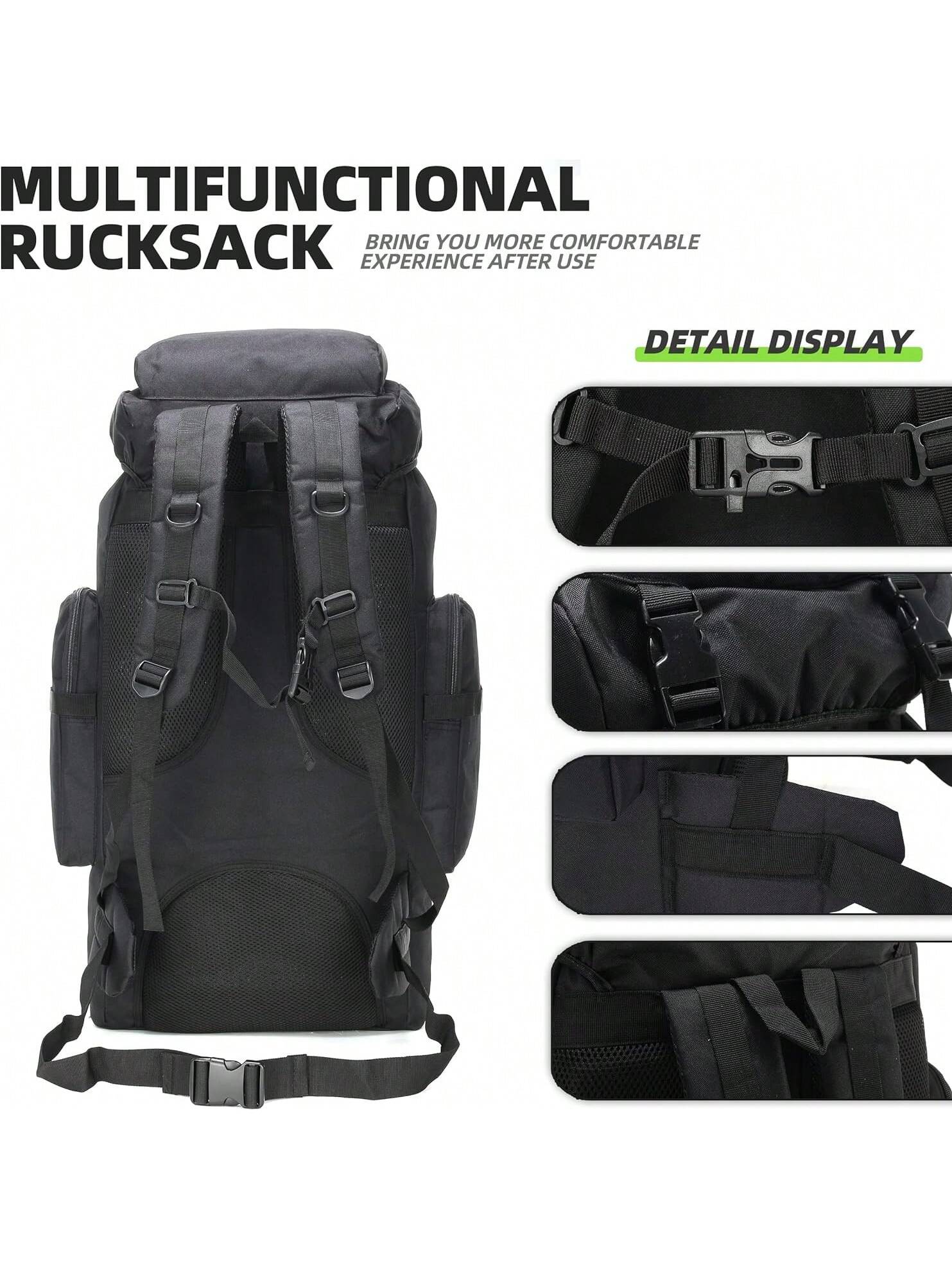 70L Hiking Backpack Military Tactical Camping Adjustable Waterproof Climbing Sport Bags