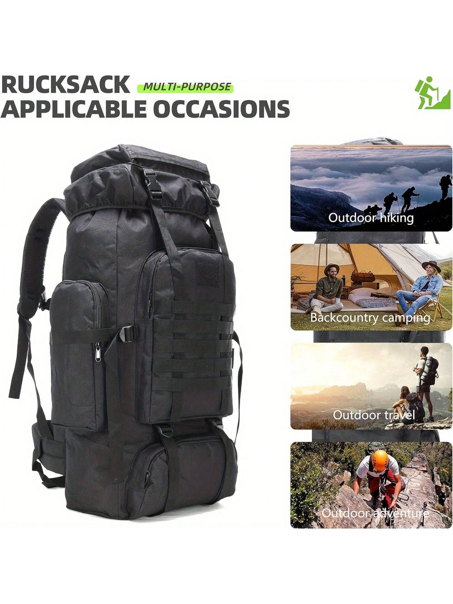 70L Hiking Backpack Military Tactical Camping Adjustable Waterproof Climbing Sport Bags