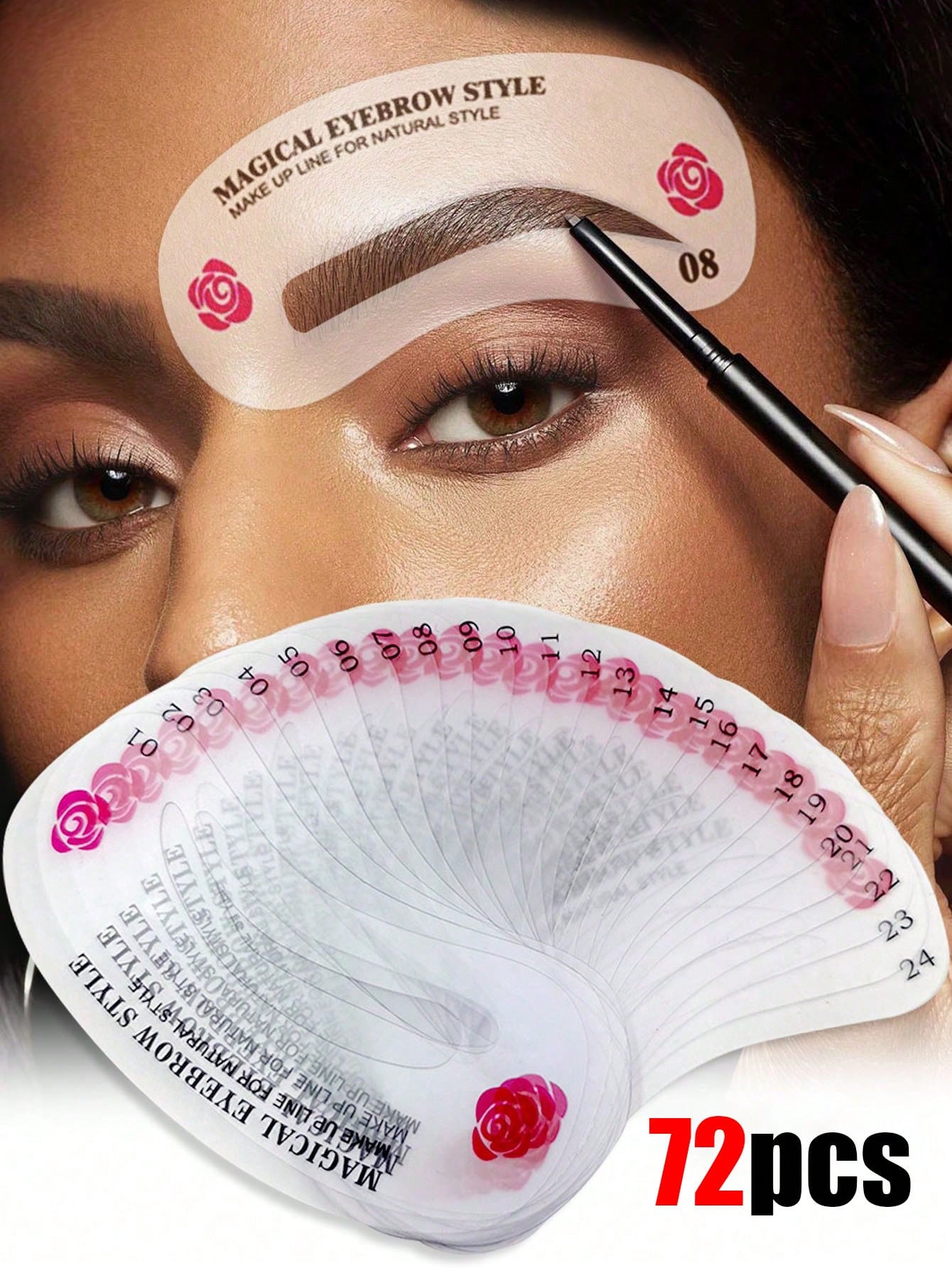72/24pcs Eyebrow Shaping Template Set, Trimming Tools, Shaping Mold Makeup Set, Makeup And Styling Set, Eyebrow Shaping Set, 24 Eyebrow Templates, 3-Minute Quick Makeup Tool, Makeup Tool, Makeup And S
