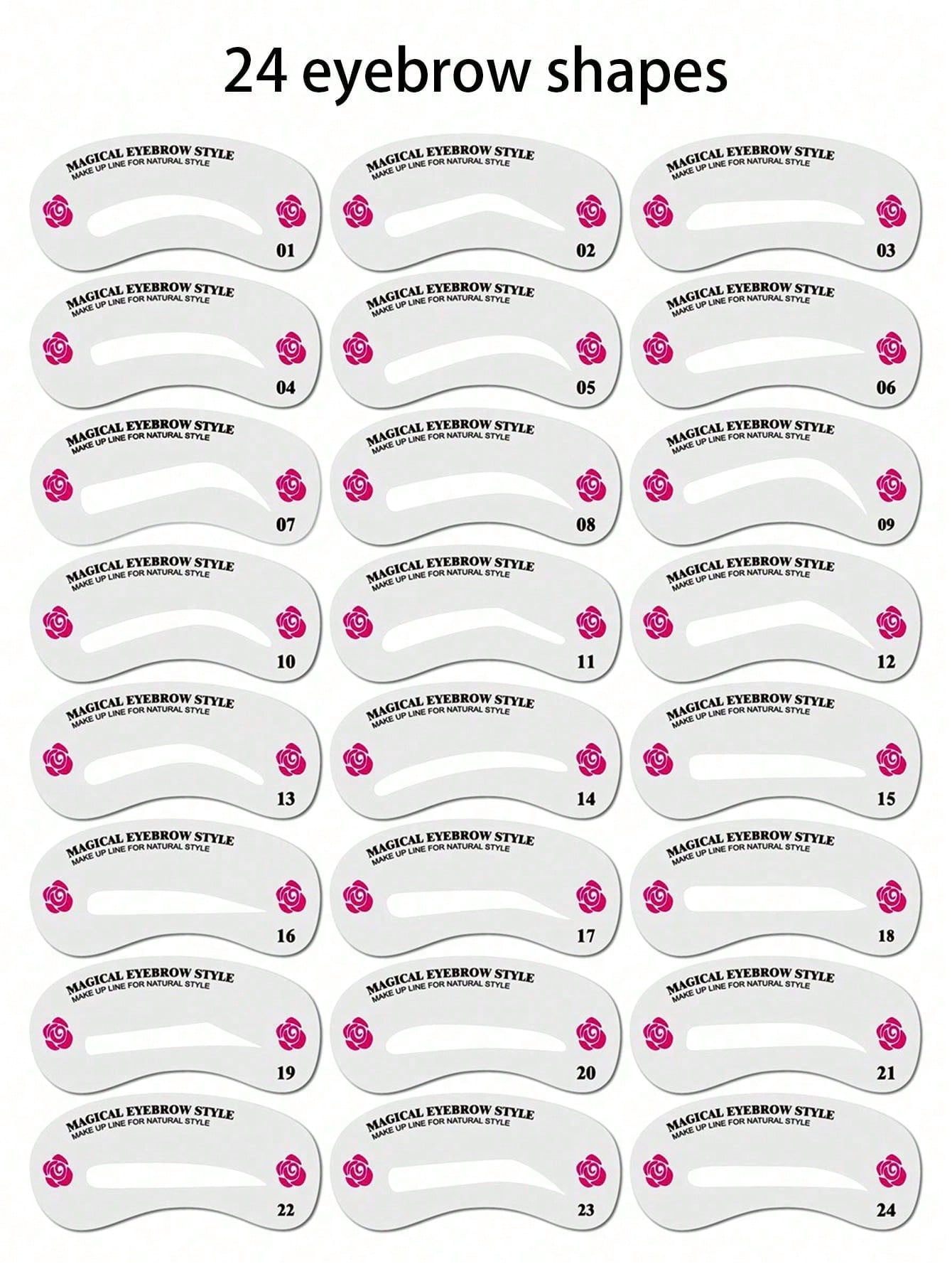 72/24pcs Eyebrow Shaping Template Set, Trimming Tools, Shaping Mold Makeup Set, Makeup And Styling Set, Eyebrow Shaping Set, 24 Eyebrow Templates, 3-Minute Quick Makeup Tool, Makeup Tool, Makeup And S