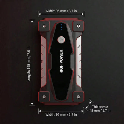 8000mAh Jump Starter For Car Battery, 12V Portable Auto Booster Pack With 800A Peak Current, Smart Battery Clamps, Digital Display, LED Flashlight With SOS, Emergency Power Bank For Gasoline And Vehic