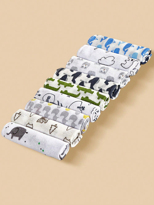 8pcs/12pcs/24pcs Baby Face Towels, Soft & Skin-Friendly Thin Handkerchiefs, Baby Care Handkerchiefs, Nursing Towels, Cute Design Baby Towels, Burp Cloths, Soft Baby Bath Towels, Infant Face Towels, Ha