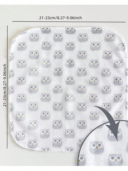 8pcs/12pcs/24pcs Baby Face Towels, Soft & Skin-Friendly Thin Handkerchiefs, Baby Care Handkerchiefs, Nursing Towels, Cute Design Baby Towels, Burp Cloths, Soft Baby Bath Towels, Infant Face Towels, Ha