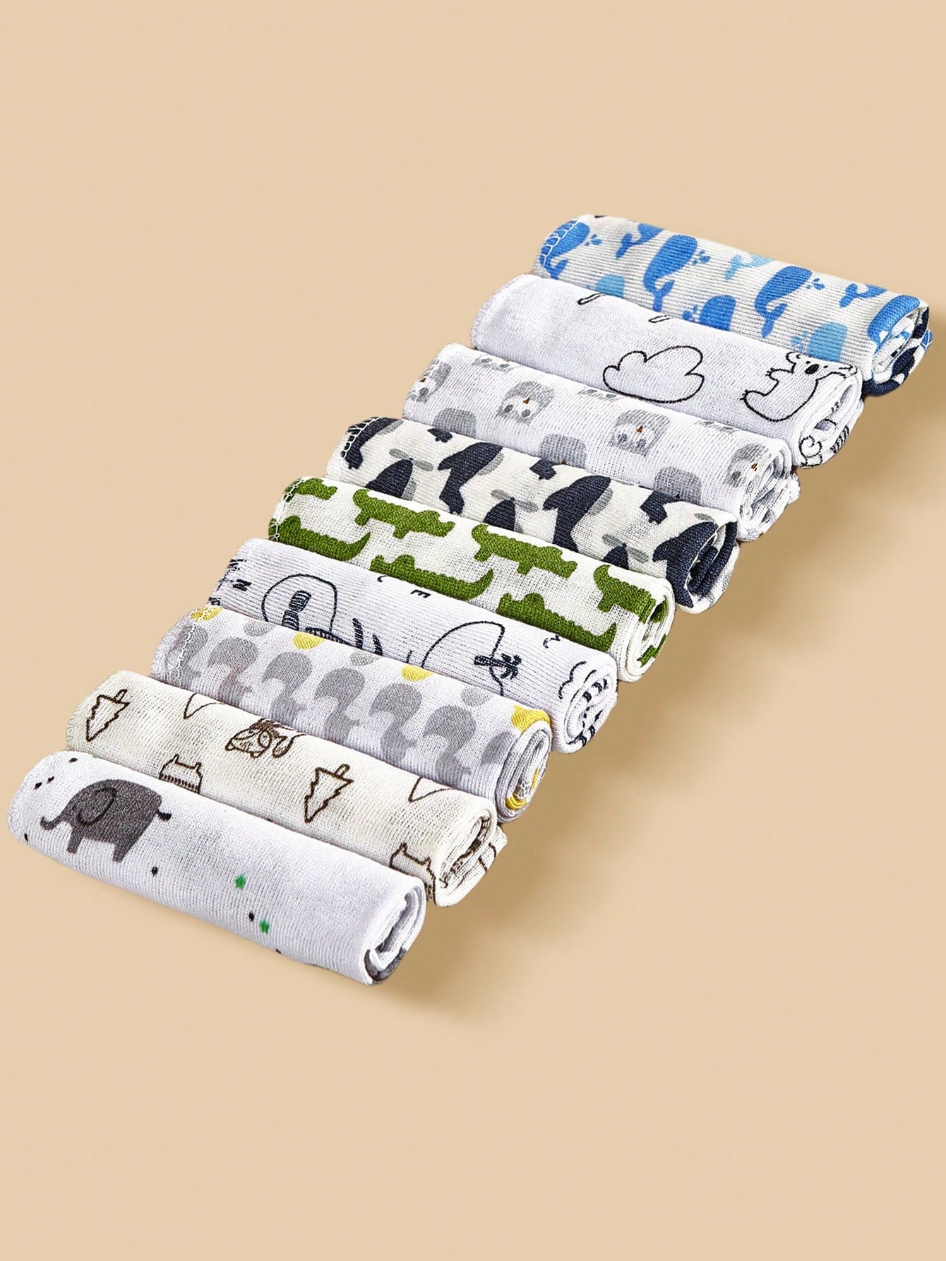 8pcs/12pcs/24pcs Baby Face Towels, Soft & Skin-Friendly Thin Handkerchiefs, Baby Care Handkerchiefs, Nursing Towels, Cute Design Baby Towels, Burp Cloths, Soft Baby Bath Towels, Infant Face Towels, Ha