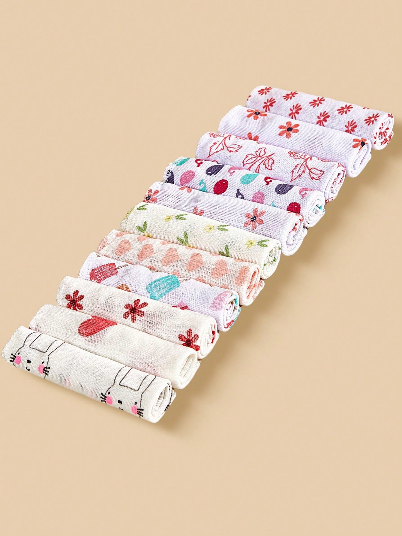 8pcs/12pcs/24pcs Baby Face Washcloths, Soft & Gentle Handkerchief For Baby Care, Feeding Towel, Cute Design Infant Washcloth, Burp Cloth Bib, Soft Baby Bath Towel, Nursery Handkerchief, Newborn Shower