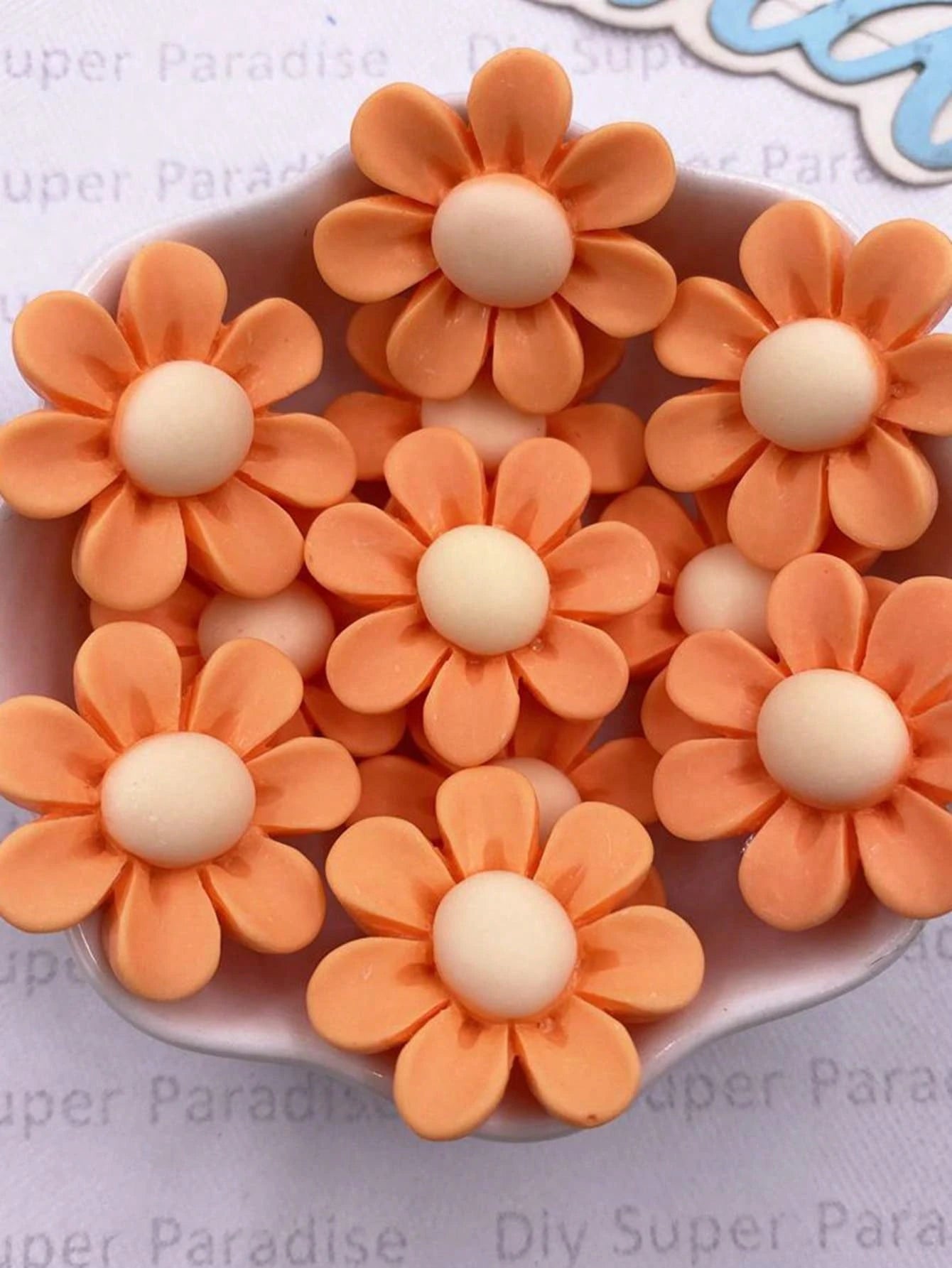 8PCS 25mm Resin Kawaii Colorful Painted Sun Flower Figurine Flatback Stone Scrapbook DIY Clothing Decor Crafts Jewelry Accessories