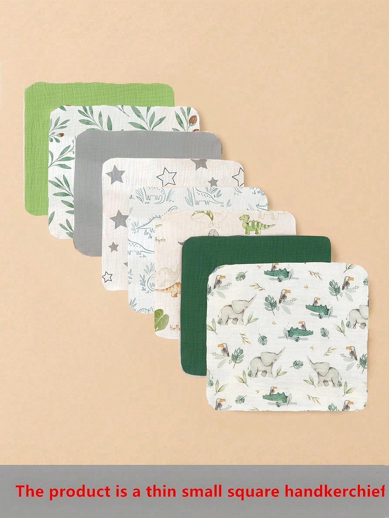 8pcs Lightweight Breathable Single-Layer Baby Bibs, Feeding Wipes, Multi-Purpose Cloths, Suitable For All Seasons