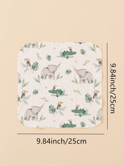 8pcs Lightweight Breathable Single-Layer Baby Bibs, Feeding Wipes, Multi-Purpose Cloths, Suitable For All Seasons