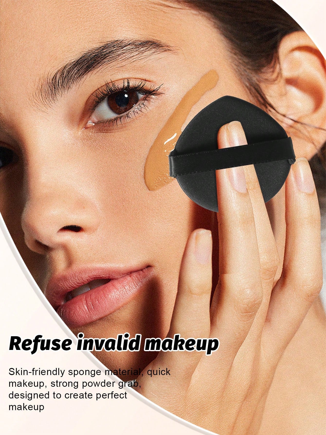 8PCS Makeup Tool Set, 6 Pieces Face Makeup Brushes And 2 Teardrop‑Shaped Velvet Powder Puffs, Soft Synthetic Bristles Cosmetic Brushes For Blush, Contour, Highlighter And Setting Powder