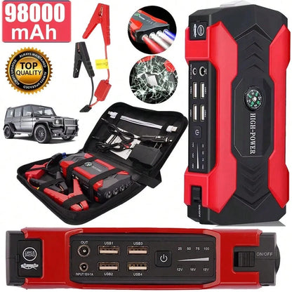 99800mAh Car Jump Starter Booster Jumper Box Power Bank Battery Charger With USB/Power Bank/Output/LED Light