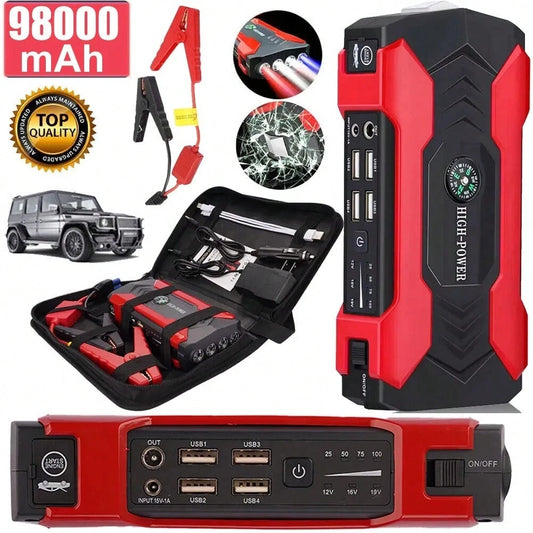 99800mAh Car Jump Starter Booster Jumper Box Power Bank Battery Charger With USB/Power Bank/Output/LED Light