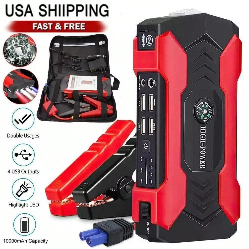 99800mAh Car Jump Starter Booster Jumper Box Power Bank Battery Charger With USB/Power Bank/Output/LED Light