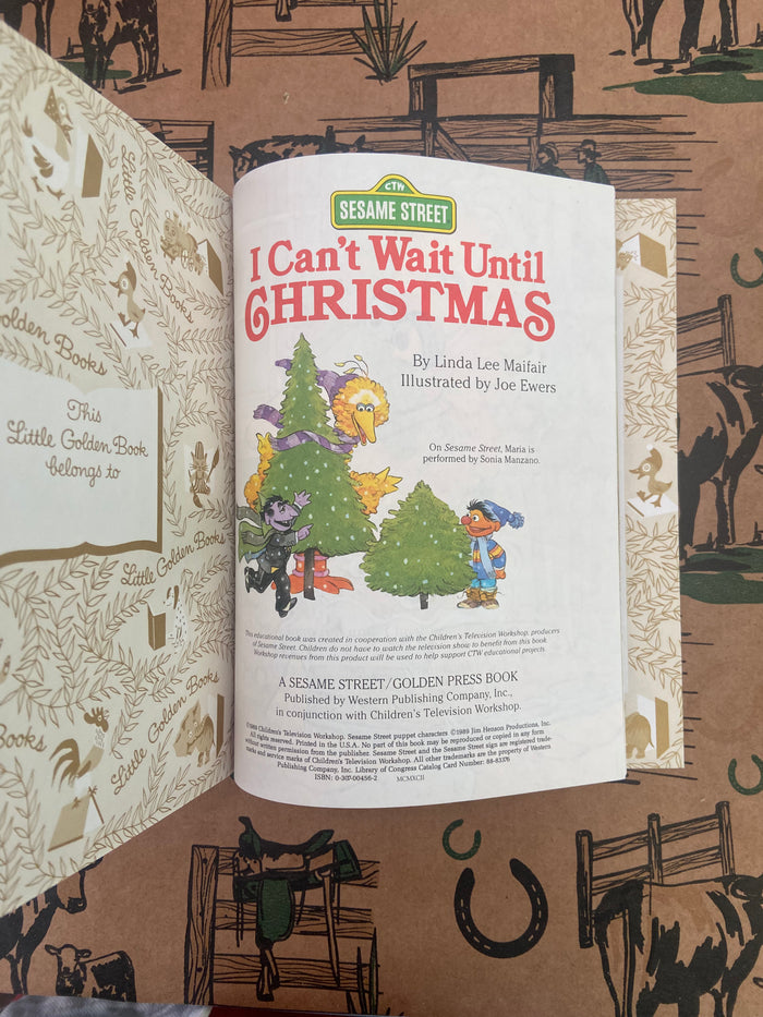 Vintage Little Golden Book - Sesame Street I Can't Wait Until Christmas - Deer Creek Mercantile