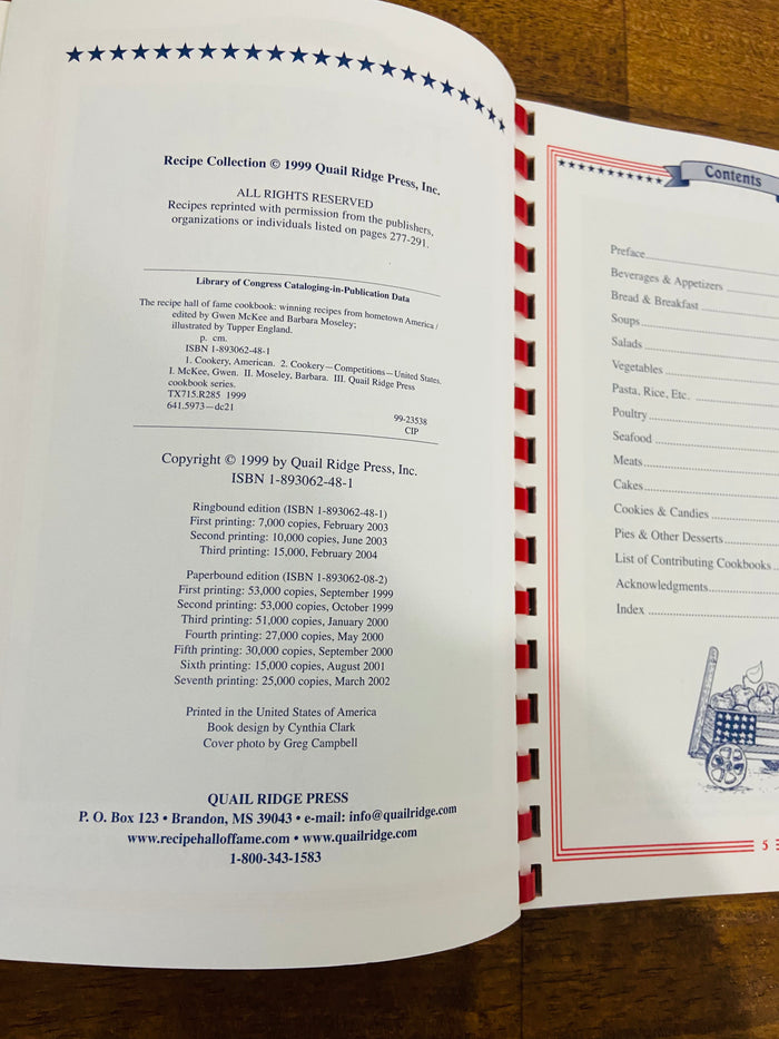 Vintage Recipe Hall Of Fame From Hometown America Cookbook - Deer Creek Mercantile