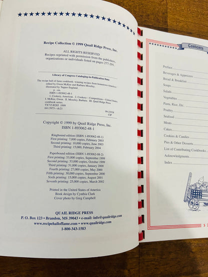 Vintage Recipe Hall Of Fame From Hometown America Cookbook - Deer Creek Mercantile