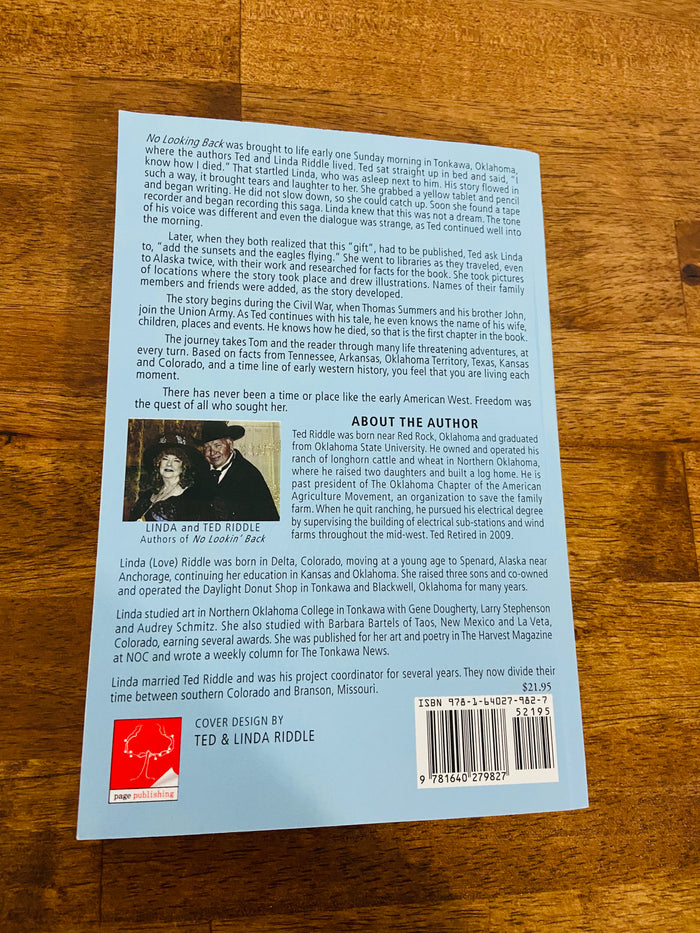 Vintage No Lookin' Back Western Story Book By Ted & Linda Riddle - Deer Creek Mercantile