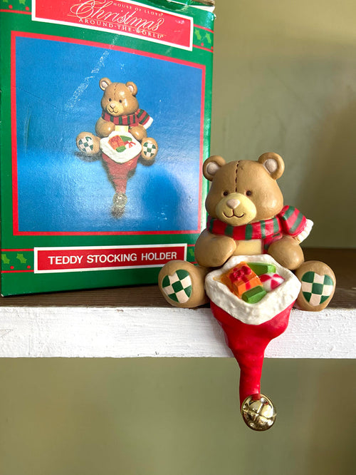 Vintage House Of Lloyd Christmas Around The World Teddy Bear Stocking Holder - Deer Creek Mercantile