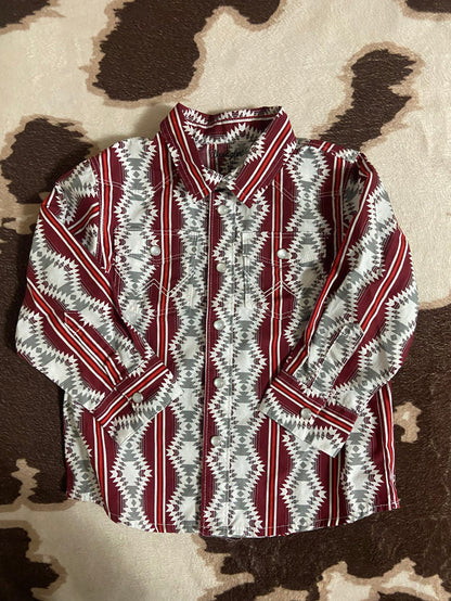 Vintage Wrangler Southwest Western Pearl Snap Shirt, 24 Months - Deer Creek Mercantile