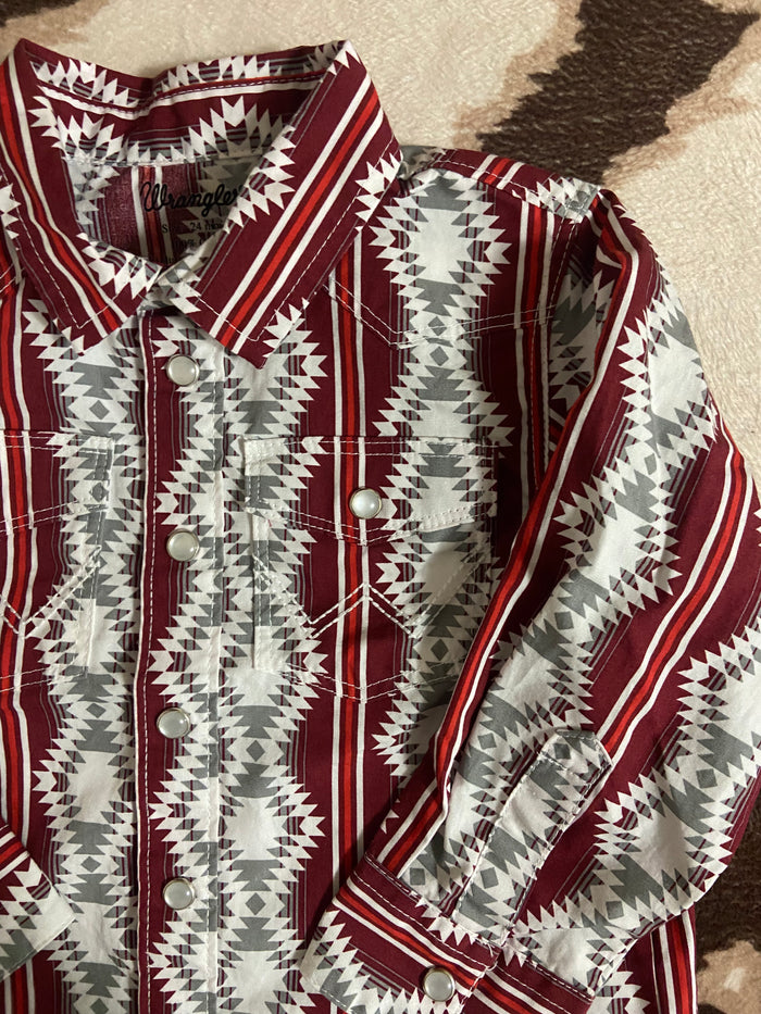 Vintage Wrangler Southwest Western Pearl Snap Shirt, 24 Months - Deer Creek Mercantile