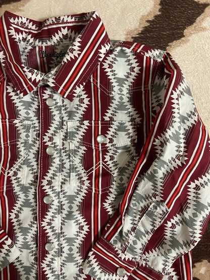 Vintage Wrangler Southwest Western Pearl Snap Shirt, 24 Months - Deer Creek Mercantile