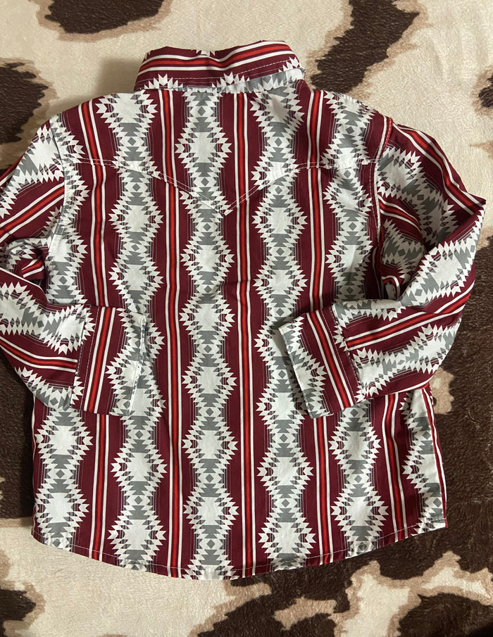 Vintage Wrangler Southwest Western Pearl Snap Shirt, 24 Months - Deer Creek Mercantile