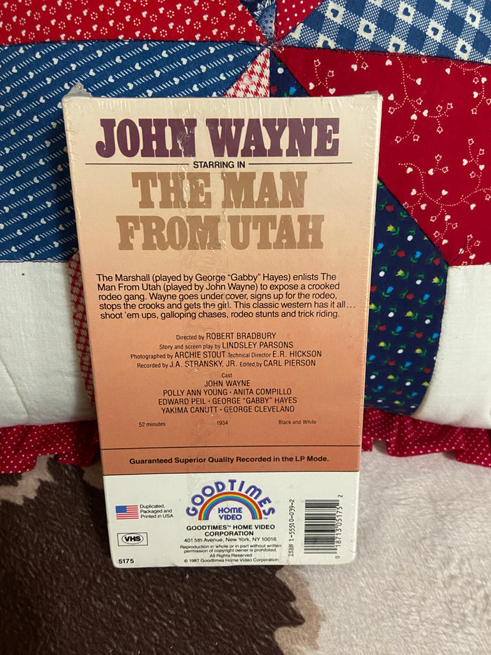 Vintage John Wayne The Man From Utah Sealed VHS - Deer Creek Mercantile