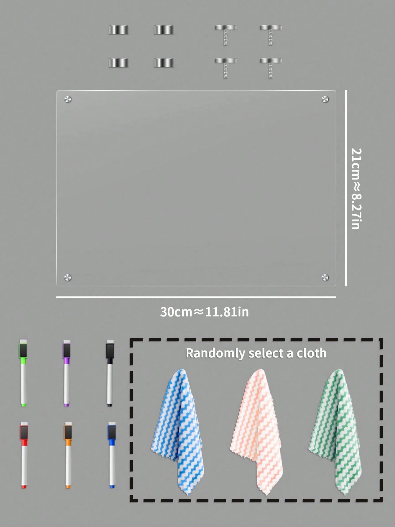 Acrylic Magnetic Weekly Planner Memo Board, Erasable Transparent Message Writing Pad (Comes With 6pcs Random Color Whiteboard Pens And 1pc Random Color Cleaning Cloth As Gift!) Birthday Gifts Graduati