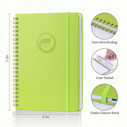 Address Book With Alphabetical Tabs-Address And Password Book For Seniors- Hardcover Spiral Bound Phone Book- Record Contacts,Website Login Passwords, Special Days-5.7\ X 7.7\, Grass Gre1en