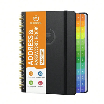 Address Book With Alphabetical Tabs-Address And Password Book For Seniors- Hardcover Spiral Bound Phone Book- Record Contacts,Website Login Passwords, Special Days-5.7\ X 7.7\, Grass Gre1en