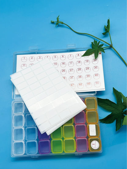 Adhesive Label Stickers, 1-50 Numbered Style, 1.2*2cm Blank Stickers 2 Options, 5 Large Sheets Set, Suitable For Office Document Classification, Home Storage, Student Stationery And Inventory Manageme