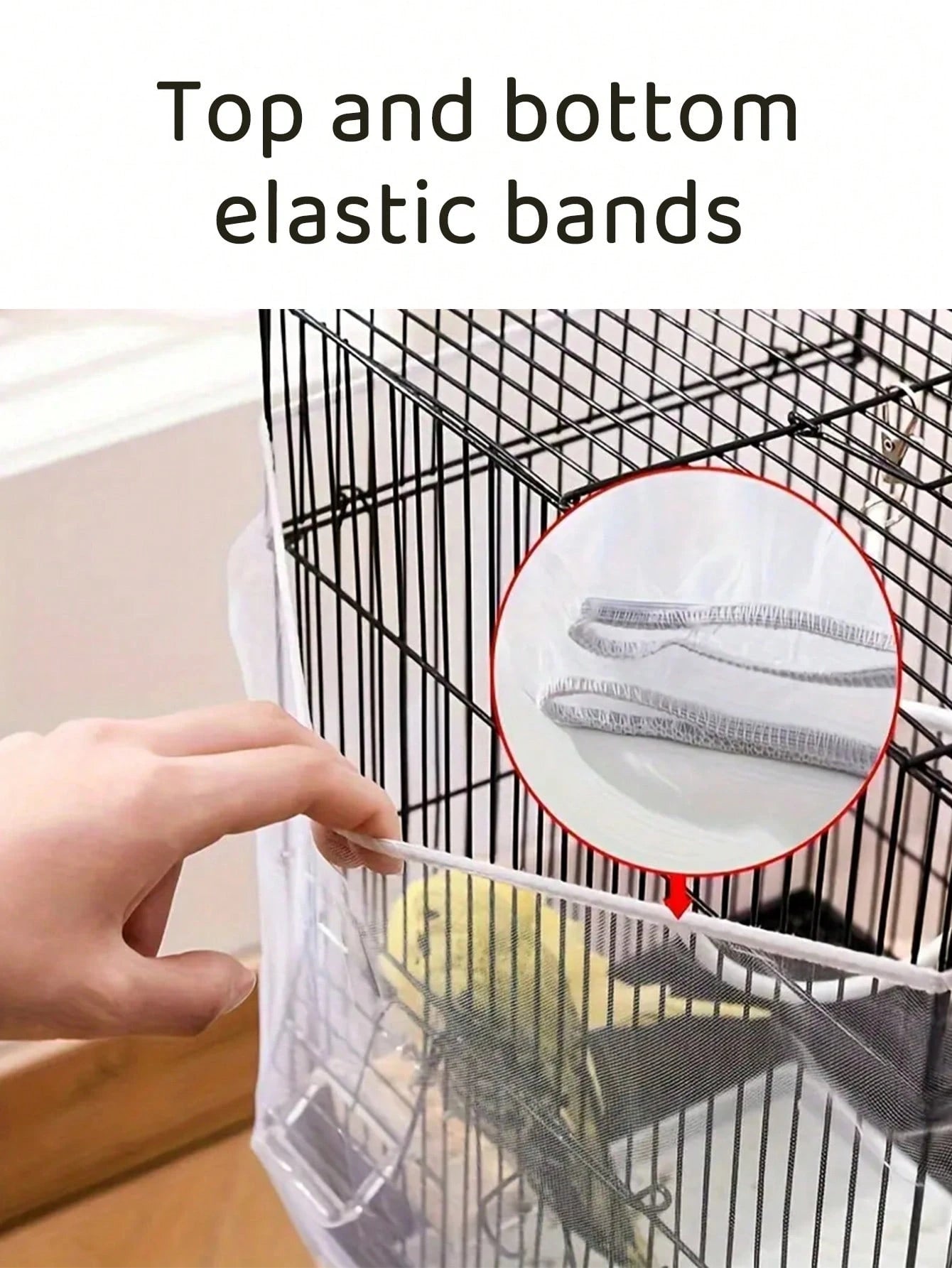 Adjustable Birdcage Polyester Mesh Cover, Dust-Proof Net Cover For Parrot Birdcage, Suitable For Small/Medium/Large Birdcage