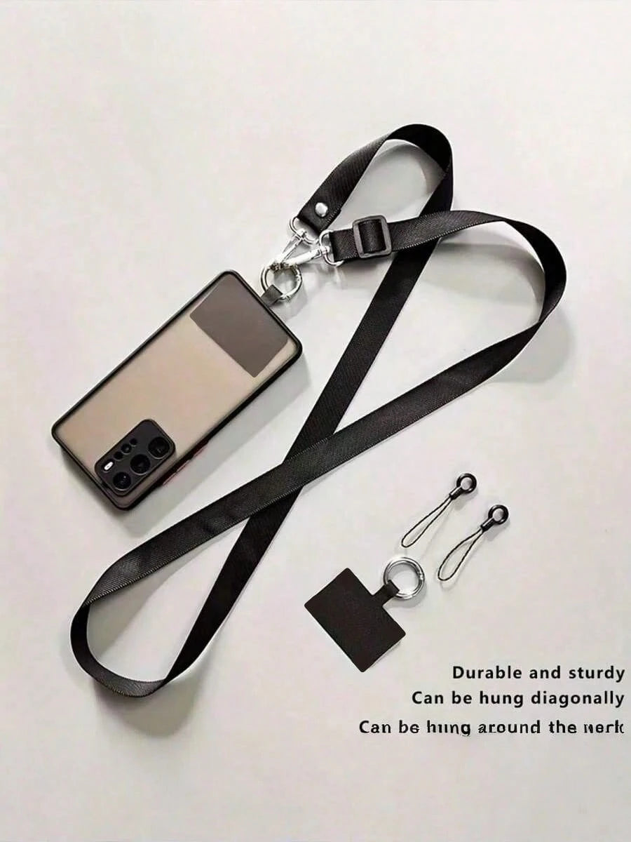 Adjustable Phone Lanyard, Dual-Use Strap For Hanging Or Crossbody, Solid Color Halter, Suitable For Hanging Smartphones, Bags, And Keys, Convenient