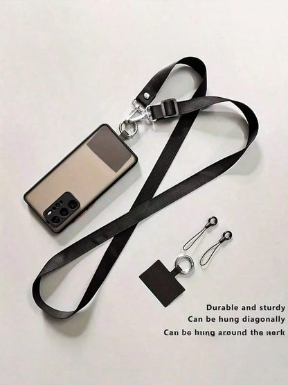Adjustable Phone Lanyard, Dual-Use Strap For Hanging Or Crossbody, Solid Color Halter, Suitable For Hanging Smartphones, Bags, And Keys, Convenient