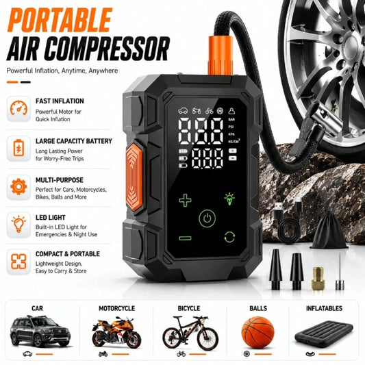 Air Compressor & Inflator Pump 140 PSI Car Air Compressor Pump, Digital Tire Inflator Pump, Portable Car Inflator Pump Suitable For Car Motorcycle LED Light Tire Pump Air Compressor & Inflator Pump, T