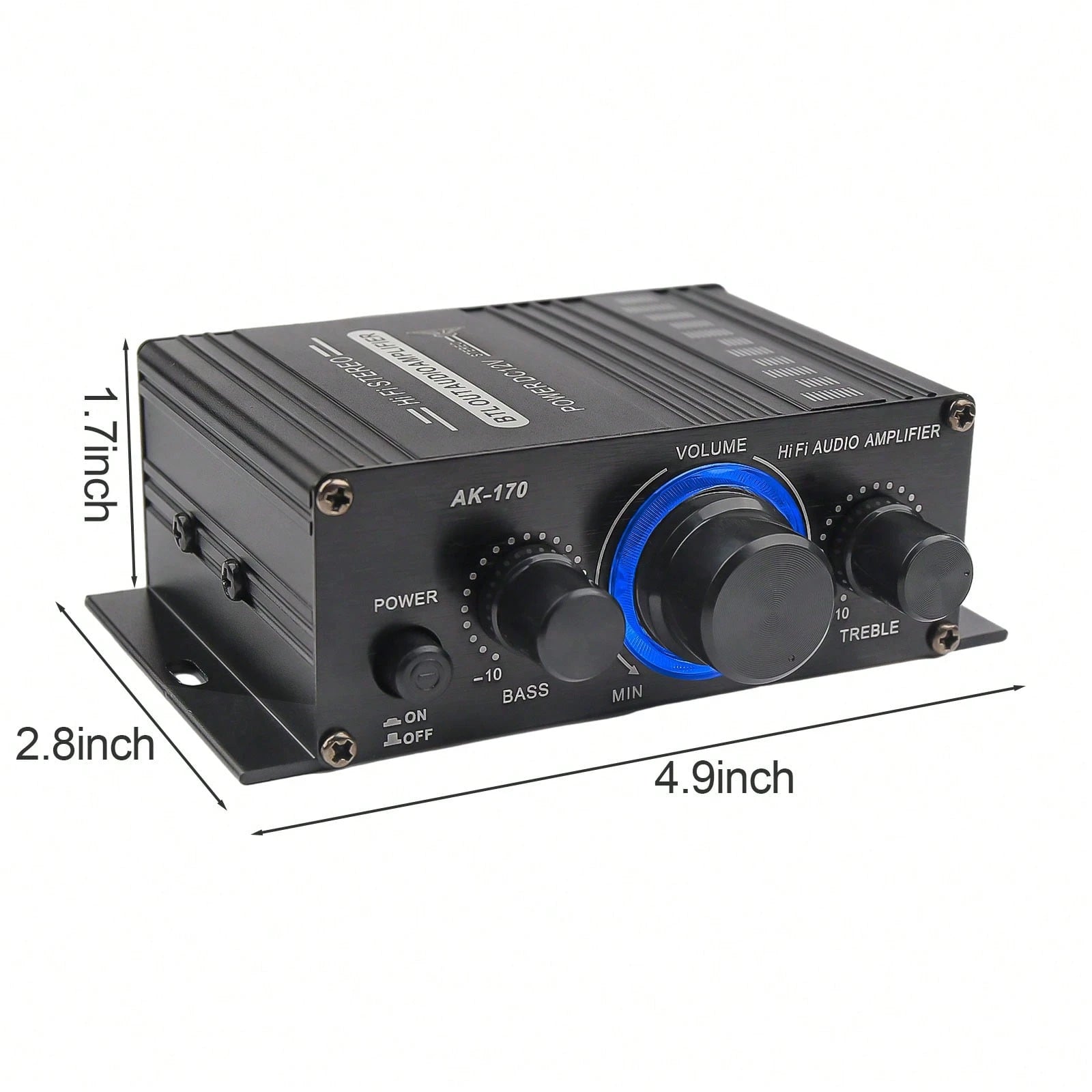 AK-170 Audio Power Amplifier,400W 2 Channel Car Amplifier Powerful Stereo Audio Power Amp HiFi Bass Home