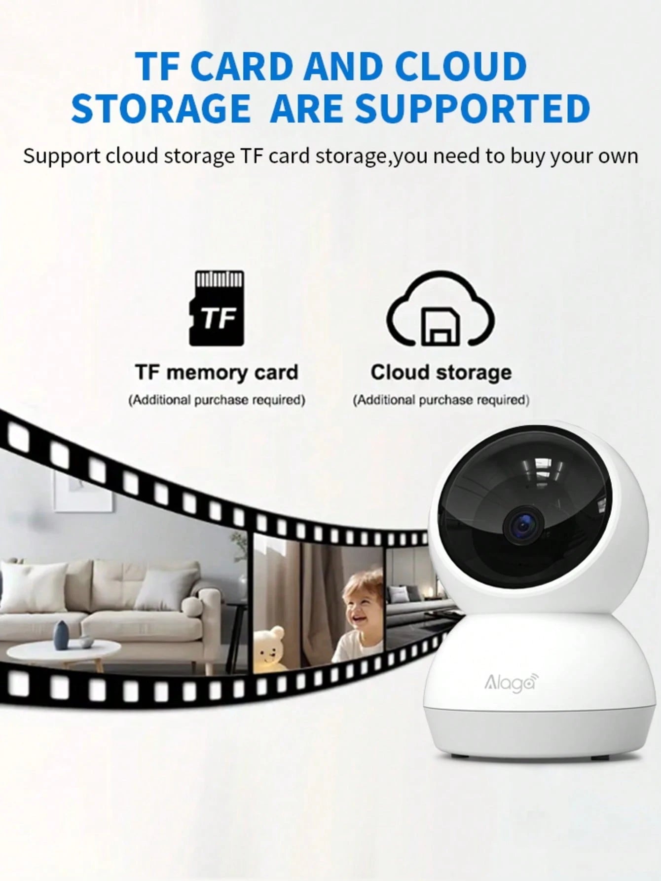 Alaga 2K Baby Monitor With Camera And Audio- Security Camera Indoor, AI Motion Detection, 2.4G/5G WiFi, Night Vision, 2-Way Talk,Cloud/SD Storage