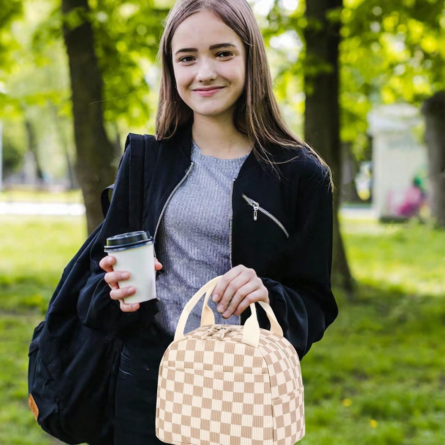 Alikpop Lunch Bag For Women Men Cute Corduroy Lunch Tote Bags Reusable Insulated Lunch Box Large Capacity Reusable Insulated Cooler For Work Picnic Or Travel