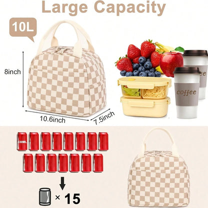 Alikpop Lunch Bag For Women Men Cute Corduroy Lunch Tote Bags Reusable Insulated Lunch Box Large Capacity Reusable Insulated Cooler For Work Picnic Or Travel