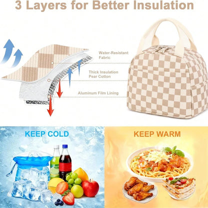 Alikpop Lunch Bag For Women Men Cute Corduroy Lunch Tote Bags Reusable Insulated Lunch Box Large Capacity Reusable Insulated Cooler For Work Picnic Or Travel
